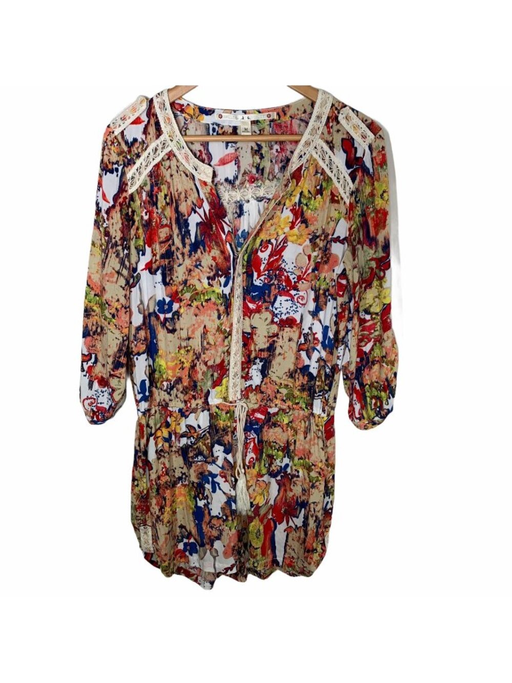 Chelsea & Violet Womens M Floral Romper Boho Cottagecore Long Sleeve